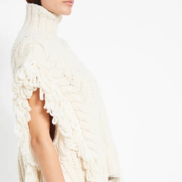 Ulla Johnson Alea Poncho 100% Baby Alpaca Cream Size P - Picture 4 of 14